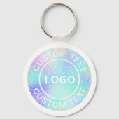 Holografisch Glitter Style Promo Business Logo Key Sleutelhanger (Voorkant)