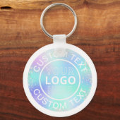 Holografisch Glitter Style Promo Business Logo Key Sleutelhanger (Achterkant)
