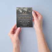Holografisch glitter We zijn Open Salon Black Eleg Flyer (Hand)