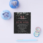 Holografisch glitter We zijn Open Salon Black Eleg Flyer (Enkel)