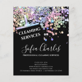 Holografisch glitterstof dienstmeid Schoonmaakhuis Flyer