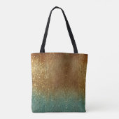 Holografisch goud Glitter Monogram Tote Bag (Achterkant)