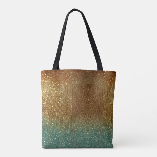 Holografisch goud Glitter Monogram Tote Bag (Achterkant)