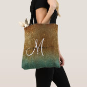 Holografisch goud Glitter Monogram Tote Bag (Dichtbij)