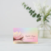 Holografisch goud, Lotus, Yoga Visitekaartje (Staand voorkant)