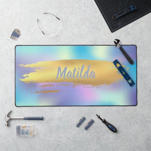 Holografisch - goud ontwerp, schattig bureaumat (Werkstation)