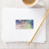 Holografisch goud waterverf script bedankt squar etiket (Insitu)