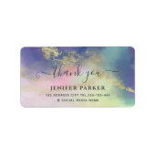 Holografisch goud waterverf script bedankt squar etiket (Voorkant)