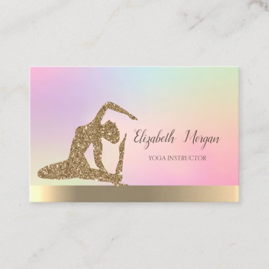 Holografisch goud,Yoga Girl Visitekaartje (Voorkant)