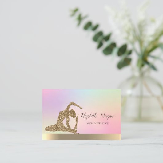 Holografisch goud,Yoga Girl Visitekaartje (Staand voorkant)
