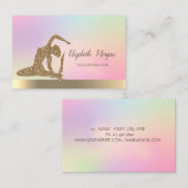 Holografisch goud,Yoga Girl Visitekaartje (Voorkant / Achterkant)