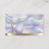 Holografisch goudboomvrouwen Silhouette, Yoga Visitekaartje (Voorkant)