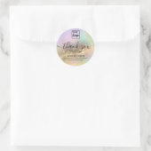 Holografisch gouden abstracte aangepaste logo beda ronde sticker (Tas)