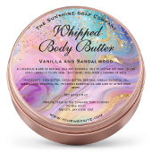 Holografisch Gouden Glitter Body Butter Pot Label