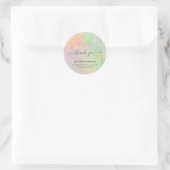 Holografisch gouden waterverf script bedankt ronde sticker (Tas)