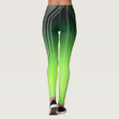 Holografisch groen en zwart sci-Fi-paneel Leggings (Achterkant)