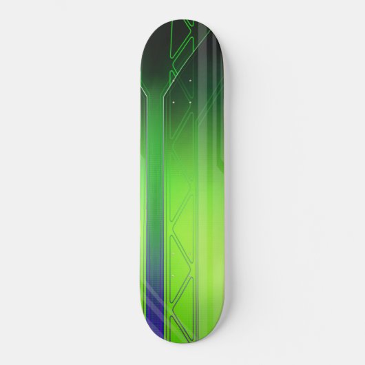 Holografisch groen en zwart sci-Fi-paneel Persoonlijk Skateboard (Voorkant)
