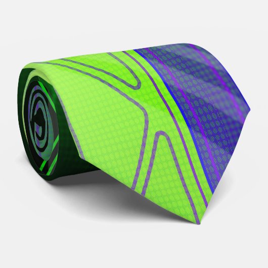 Holografisch groen en zwart sci-Fi-paneel Stropdas (Opgerold)