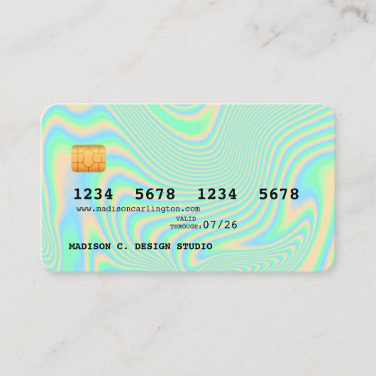 Holografisch groene creditcard visitekaartje (Voorkant)