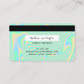 Holografisch groene creditcard visitekaartje (Achterkant)