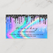 Holografisch haarsalon Beauty Black Drift-schaar Visitekaartje (Achterkant)