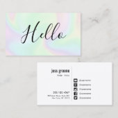 Holografisch Hallo sociaal-mediapiconennetwerk Visitekaartje (Voorkant / Achterkant)