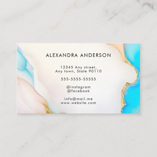 Holografisch handtekeningenscript Agate Marble Sal Klantenkaartje (Achterkant)