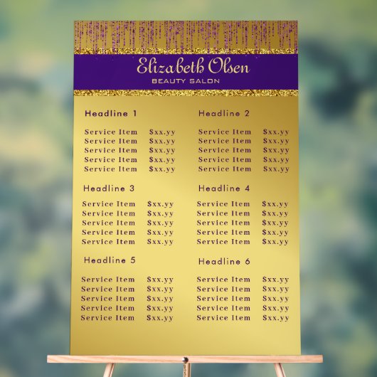 Holografisch handtekeningscript Modern Gold Glitte Acryl Bord (Neutraal)