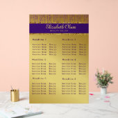 Holografisch handtekeningscript Modern Gold Glitte Acryl Bord (Huwelijk)