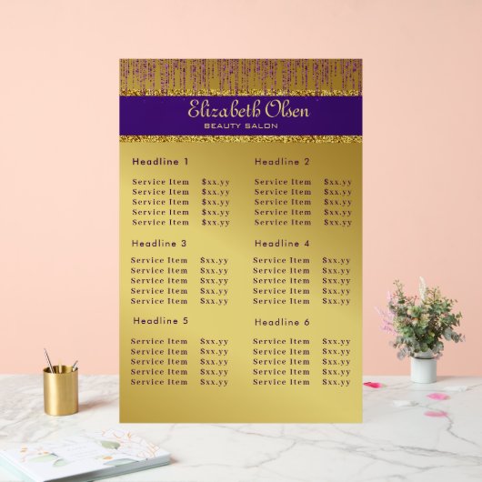 Holografisch handtekeningscript Modern Gold Glitte Acryl Bord (Huwelijk)