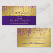 Holografisch handtekeningscript Modern Gold Glitte Afsprakenkaartje (Voorkant / Achterkant)