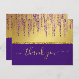Holografisch handtekeningscript Modern Gold Glitte Briefkaart