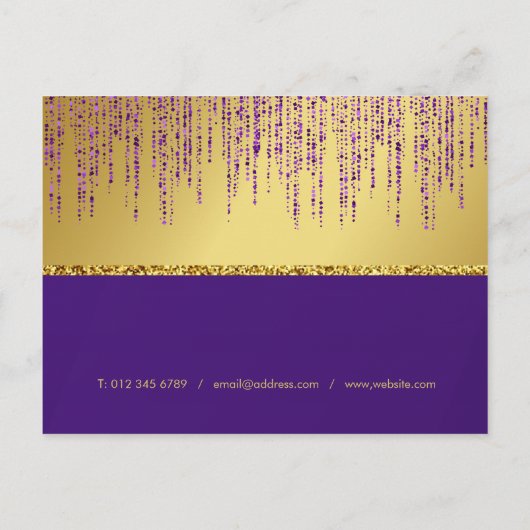 Holografisch handtekeningscript Modern Gold Glitte Briefkaart (Achterkant)