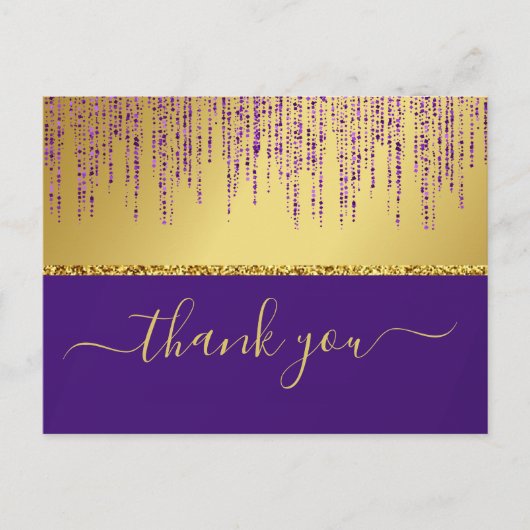 Holografisch handtekeningscript Modern Gold Glitte Briefkaart (Voorkant)