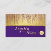 Holografisch handtekeningscript Modern Gold Glitte Klantenkaartje (Voorkant)
