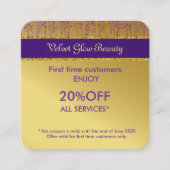 Holografisch handtekeningscript Modern Gold Glitte Kortingskaartje (Voorkant)