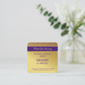 Holografisch handtekeningscript Modern Gold Glitte Kortingskaartje (Staand voorkant)