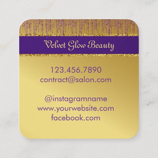 Holografisch handtekeningscript Modern Gold Glitte Kortingskaartje (Achterkant)