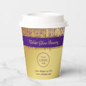 Holografisch handtekeningscript Modern Gold Glitte Papieren Bekers (Achterkant)