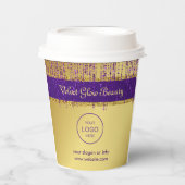 Holografisch handtekeningscript Modern Gold Glitte Papieren Bekers (Voorkant)