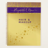 Holografisch handtekeningscript Modern Gold Glitte Planner (Voorkant)