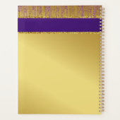 Holografisch handtekeningscript Modern Gold Glitte Planner (Achterkant)