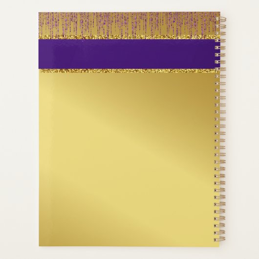 Holografisch handtekeningscript Modern Gold Glitte Planner (Achterkant)