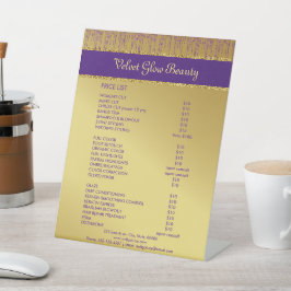 Holografisch handtekeningscript Modern Gold Glitte Reclamebord Met Voetstuk