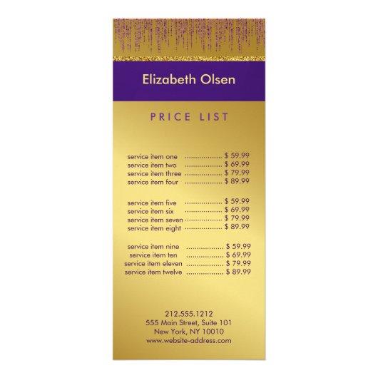 Holografisch handtekeningscript Modern Gold Glitte Reclamekaart (Voorkant)