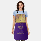 Holografisch handtekeningscript Modern Gold Glitte Schort (Gedragen)