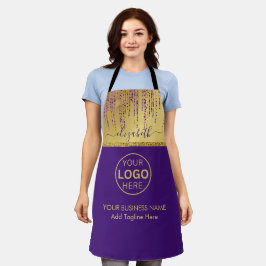 Holografisch handtekeningscript Modern Gold Glitte Schort