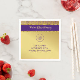 Holografisch handtekeningscript Modern Gold Glitte Servet