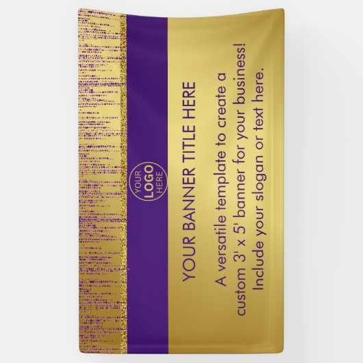 Holografisch handtekeningscript Modern Gold Glitte Spandoek (Verticaal)