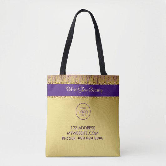 Holografisch handtekeningscript Modern Gold Glitte Tote Bag (Voorkant)